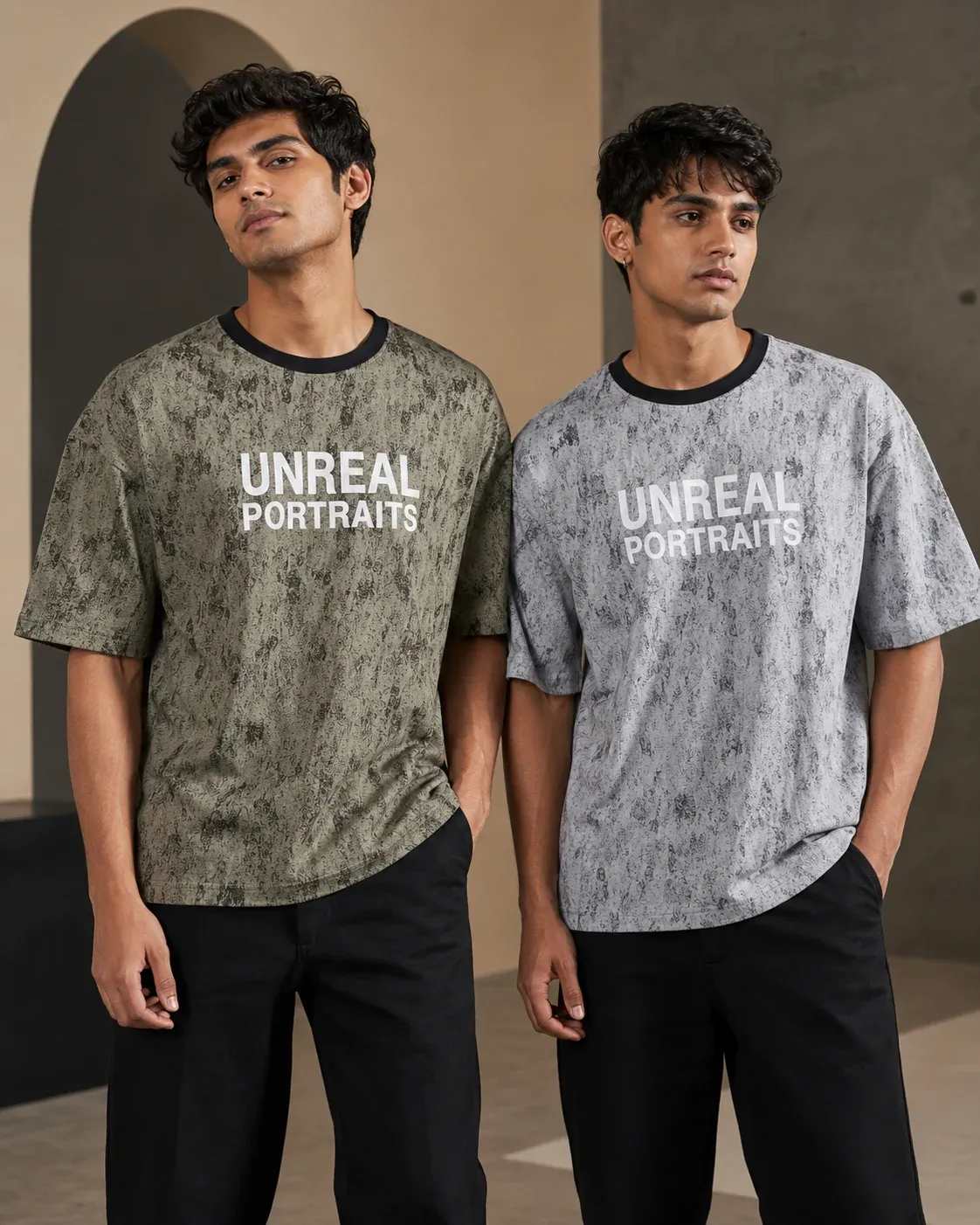 Unreal Portraits Oversized T-Shirt Pack of 2 - (L3)